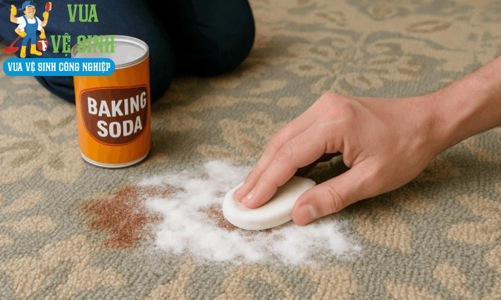 giặt thảm bằng baking soda