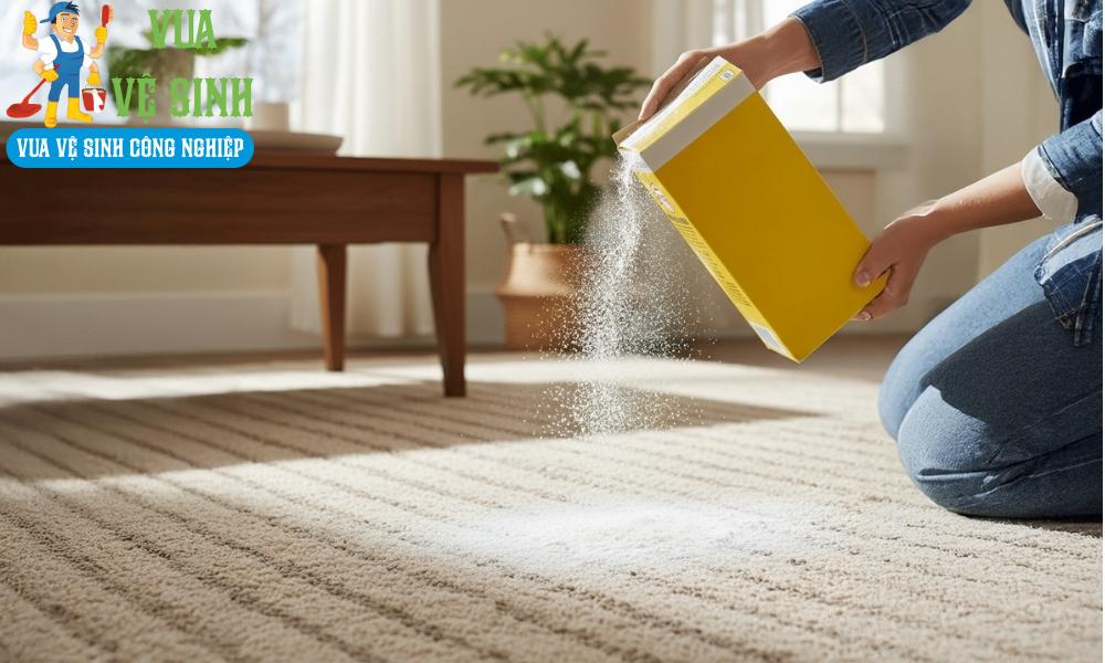 giặt thảm bằng baking soda